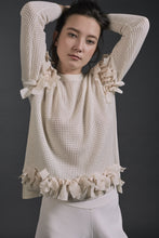 Load image into Gallery viewer, Alena Ribbon Deco Top Ivory | 22 Factor | ECO-LUXE knitwear 
